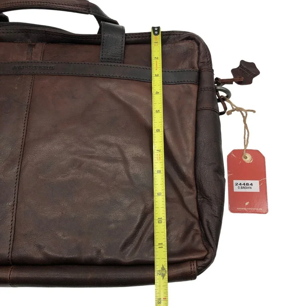 Spike & Sparrow Sawyer Dark Brown Genuine Leather Business Laptop Messenger Bag